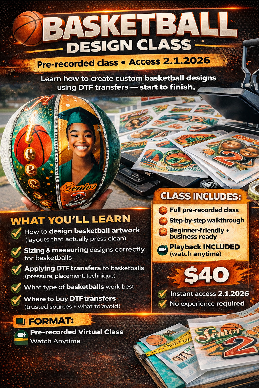 Photo Basketball Class (available Sun Feb 1) PRE RECORDED